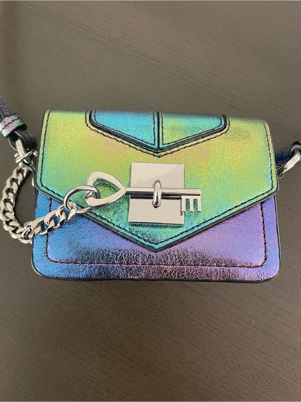 Zara Micro Mini Iridescent Key Accent Crossbody Bag - Women